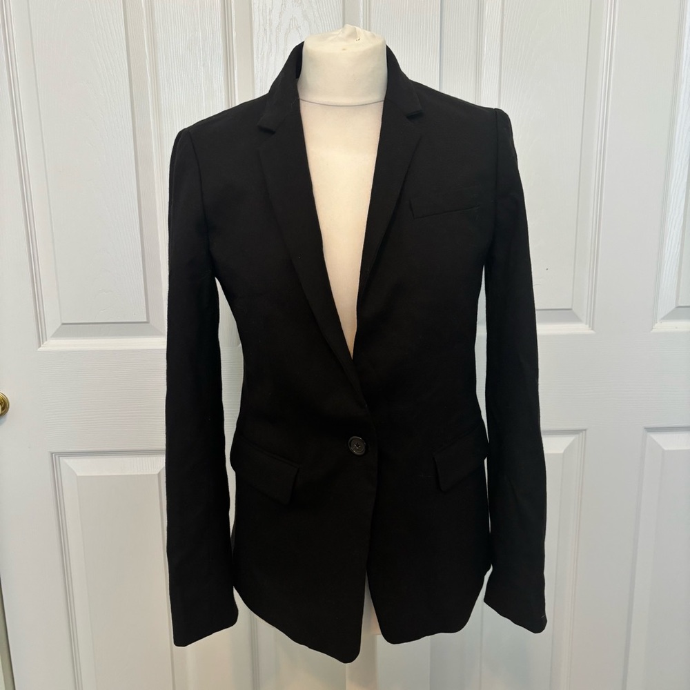 J Crew Black Regent Blazer Wool Women’s Size 4 Preppy Workwear